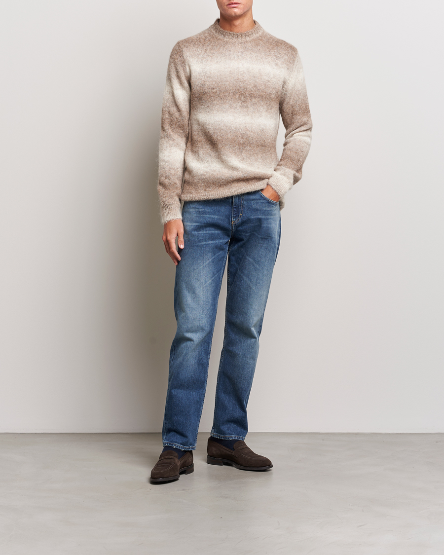Herren | Pullover | Oscar Jacobson | Valter Alpaca Knitted Sweater Beige