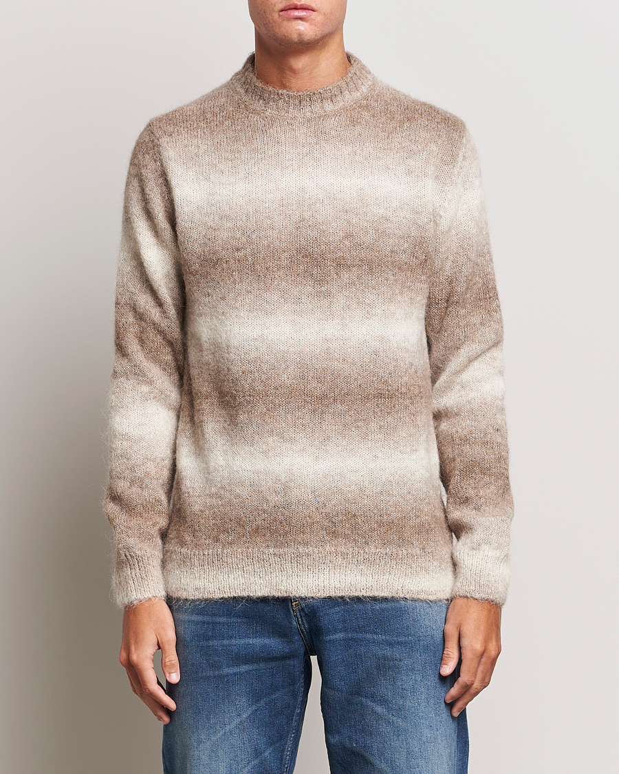 Herren | Pullover | Oscar Jacobson | Valter Alpaca Knitted Sweater Beige