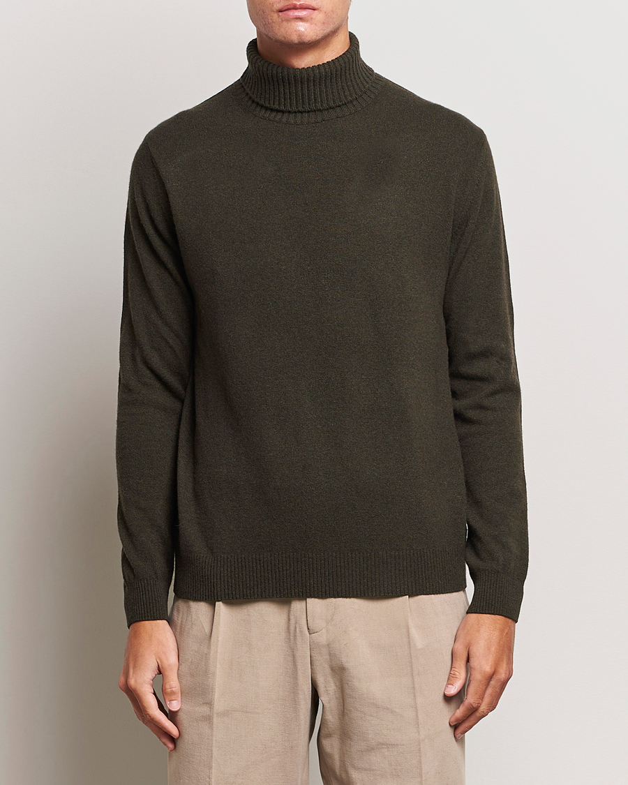 Herren | Pullover | Oscar Jacobson | Salim Wool/Cashmere Rollneck Green