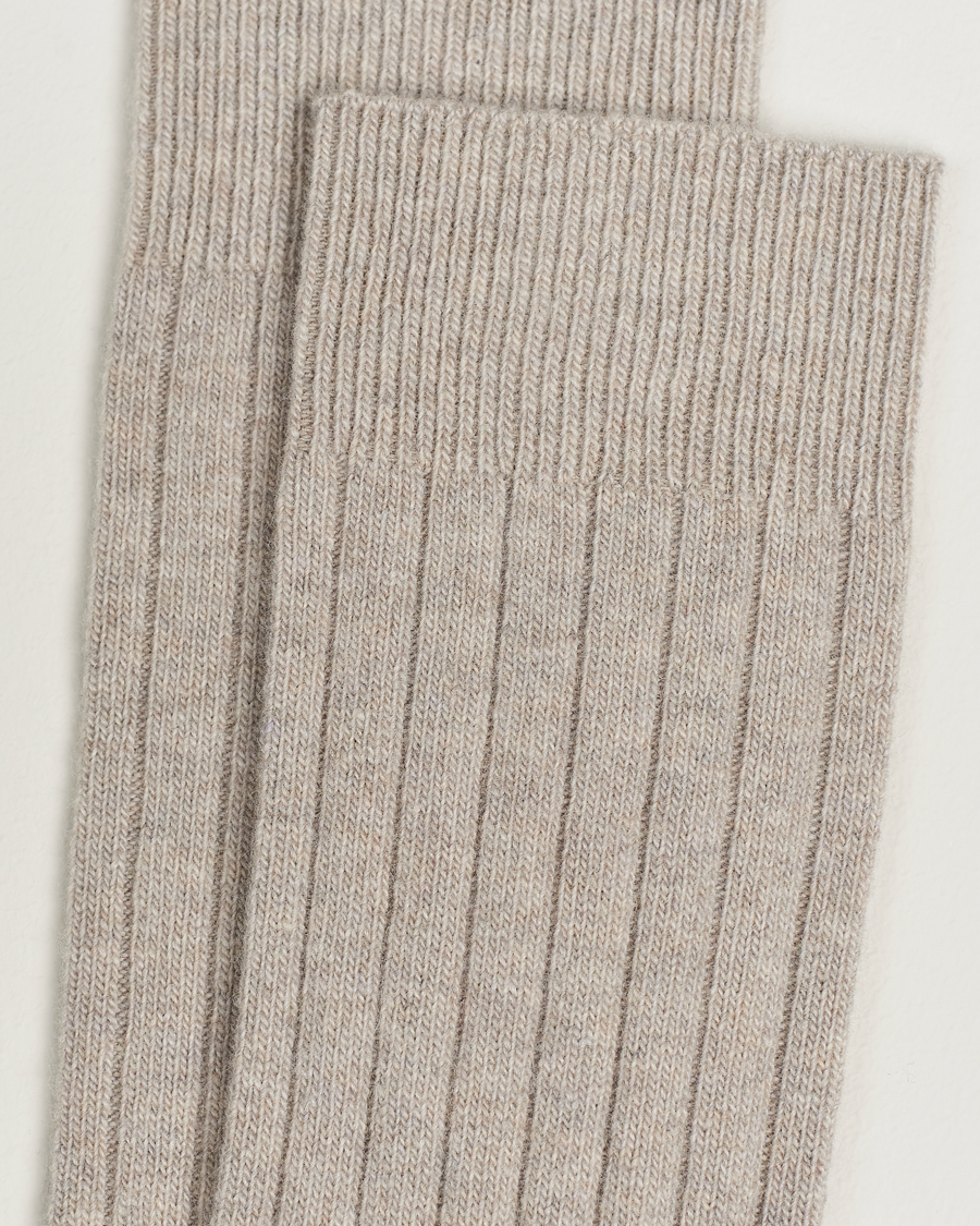 Herren | Unterwäsche | Bresciani | Wool/Cashmerer Ribbed Socks Beige