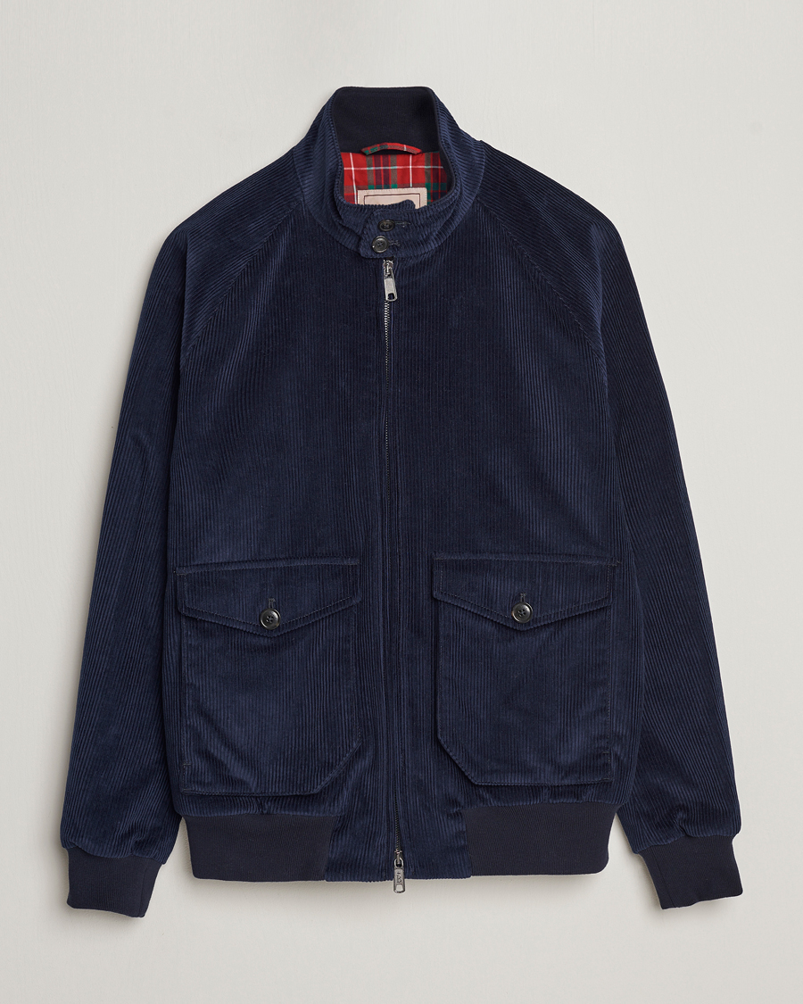Herren | Jacken | Baracuta | G9 Pocket Padded Cord Harrington Jacket Navy