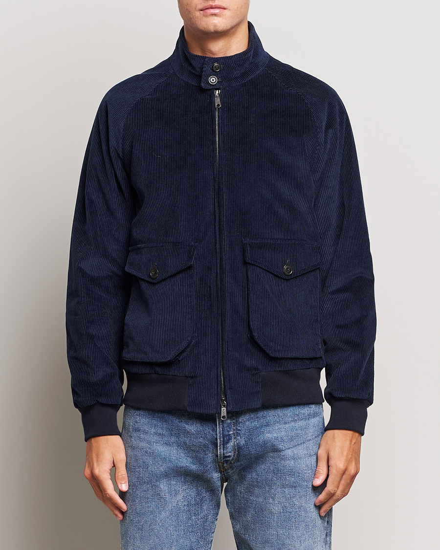 Herren | Jacken | Baracuta | G9 Pocket Padded Cord Harrington Jacket Navy