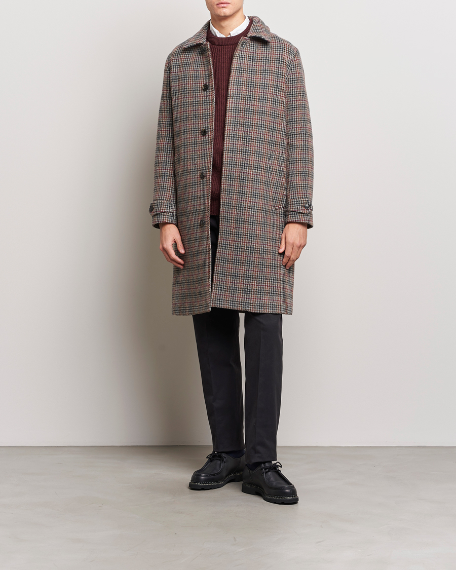 Herren | Jacken | Baracuta | Paul Houndstooth Wool Coat Grey