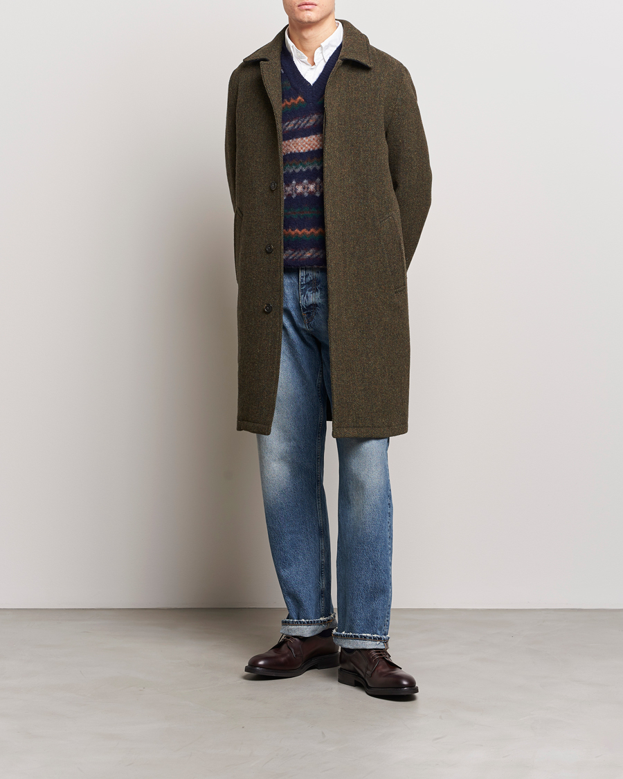 Herren | Jacken | Baracuta | Paul Herringbone Wool Coat Bark
