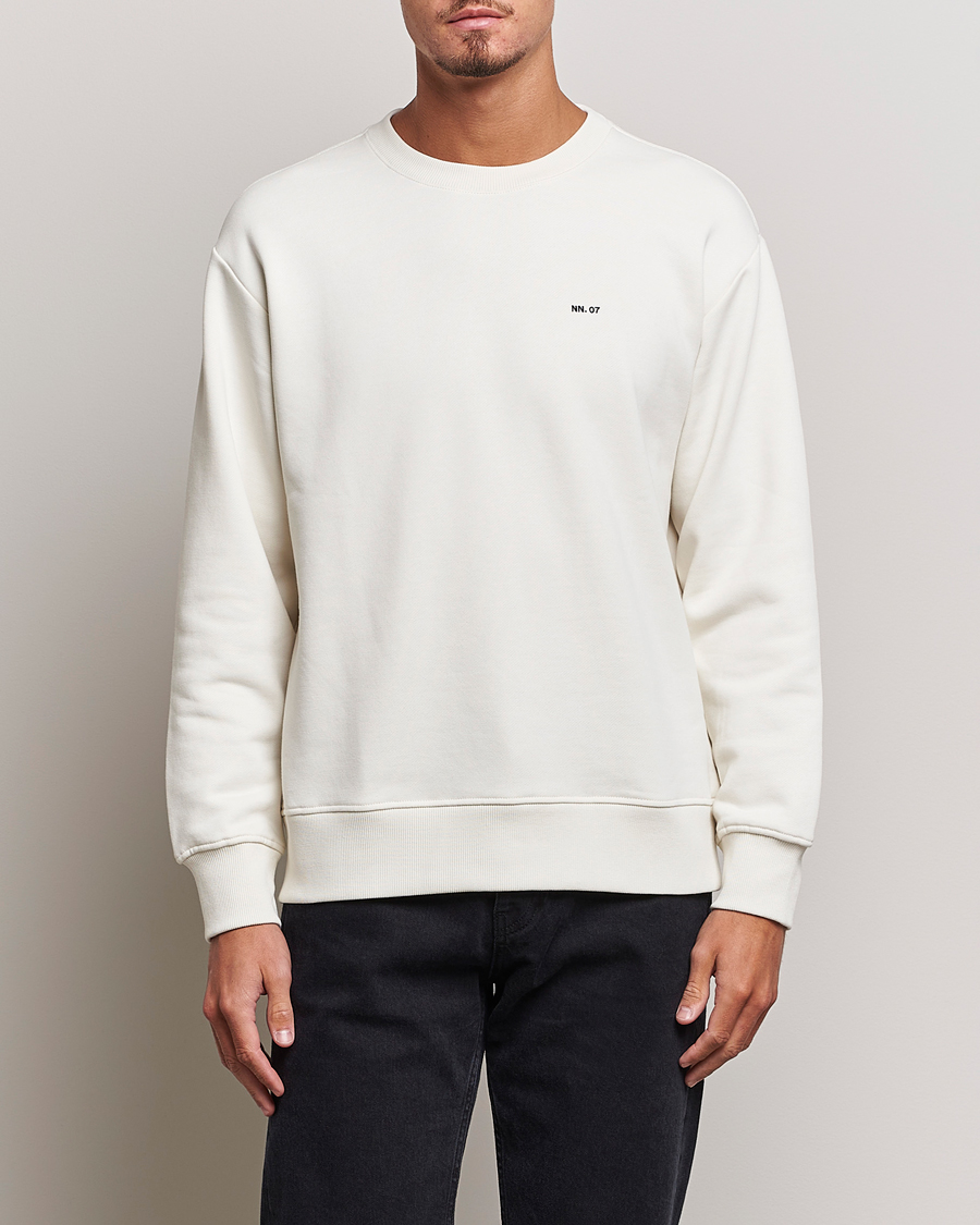 Herren | NN07 | NN07 | Briggs Logo Crew Neck Sweatshirt Off White