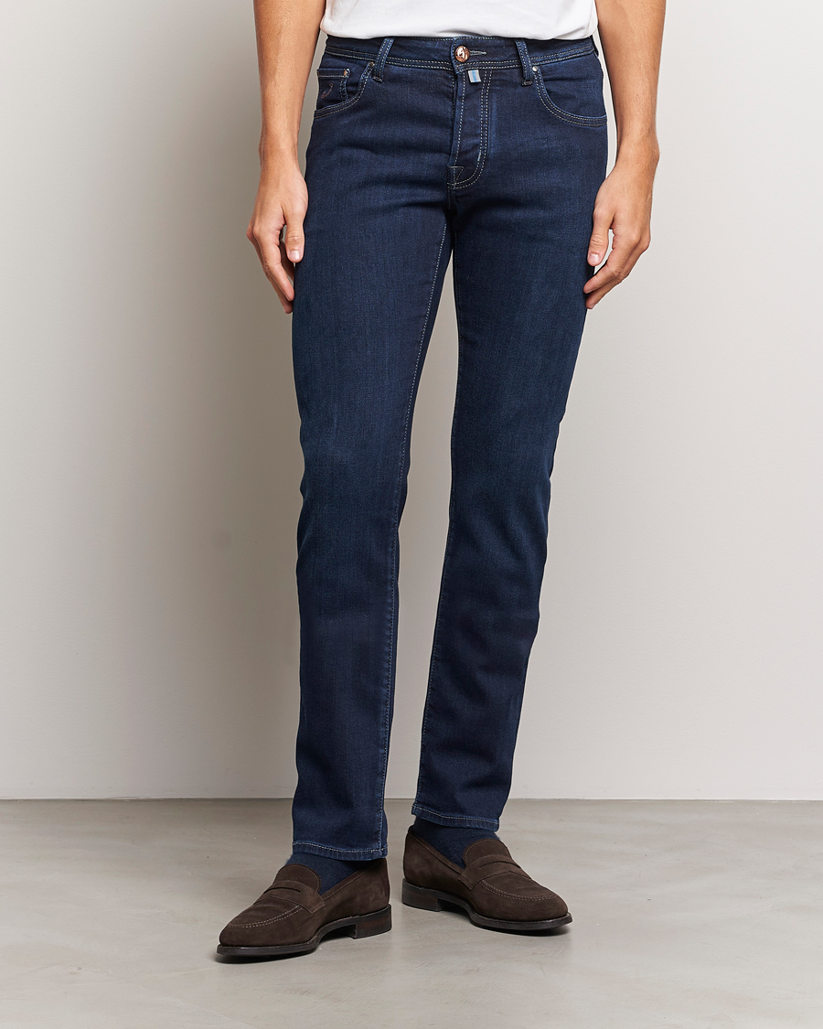 Herren | Jeans | Jacob Cohën | Nick Slim Fit Stretch Jeans Dark Blue