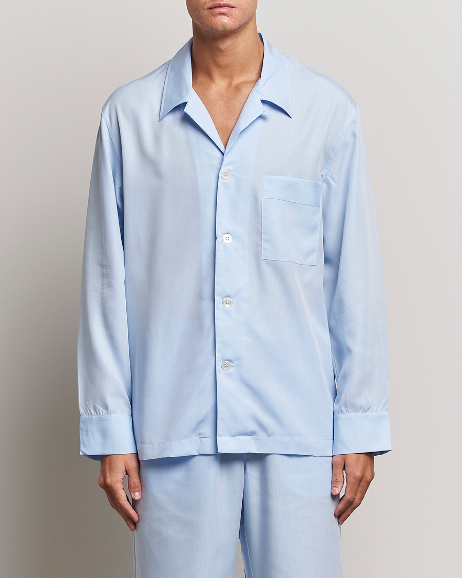 Herren | Schlafanzüge & Bademäntel | CDLP | Long Sleeve Pyjama Shirt Sky Blue