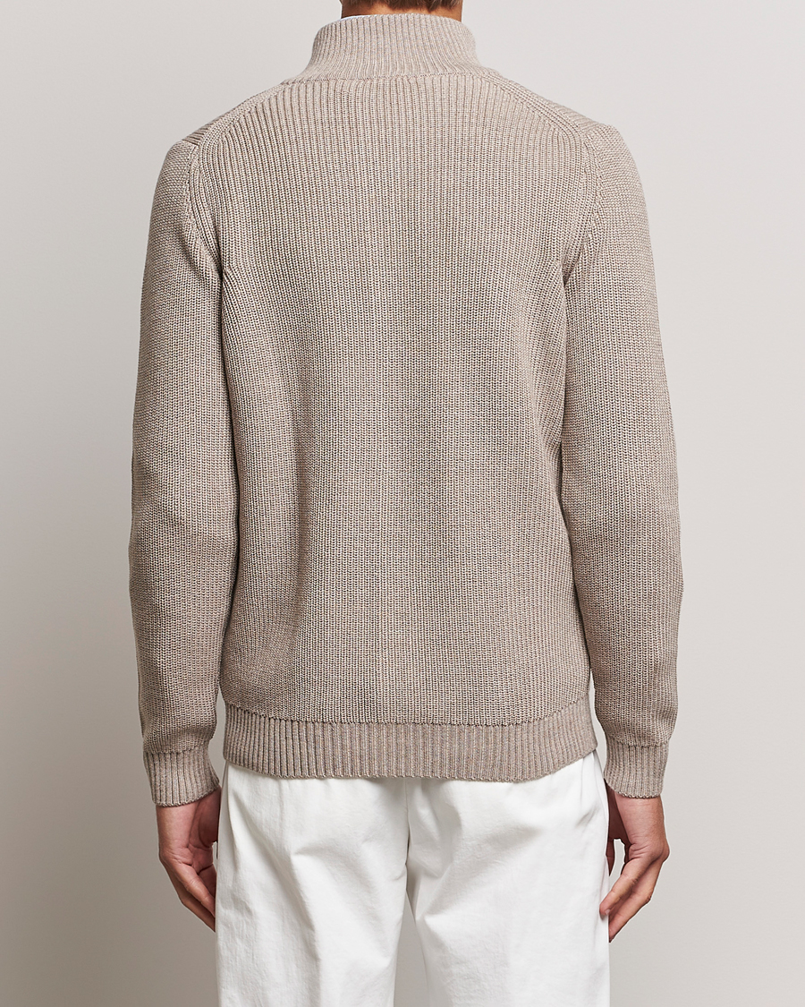 Herren | Pullover | Stenströms | Half Card Heavy Merino Cardigan Beige