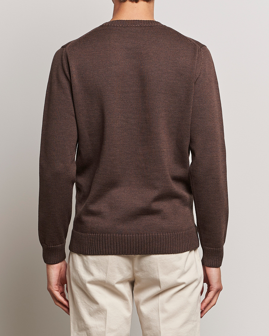 Herren | Pullover | Stenströms | Chunky Merino Crew Neck Brown