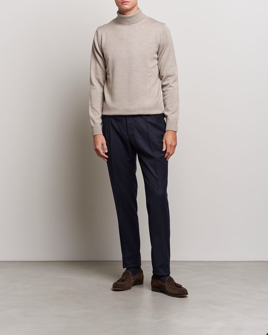 Herren | Pullover | Stenströms | Chunky Merino Rollneck Beige