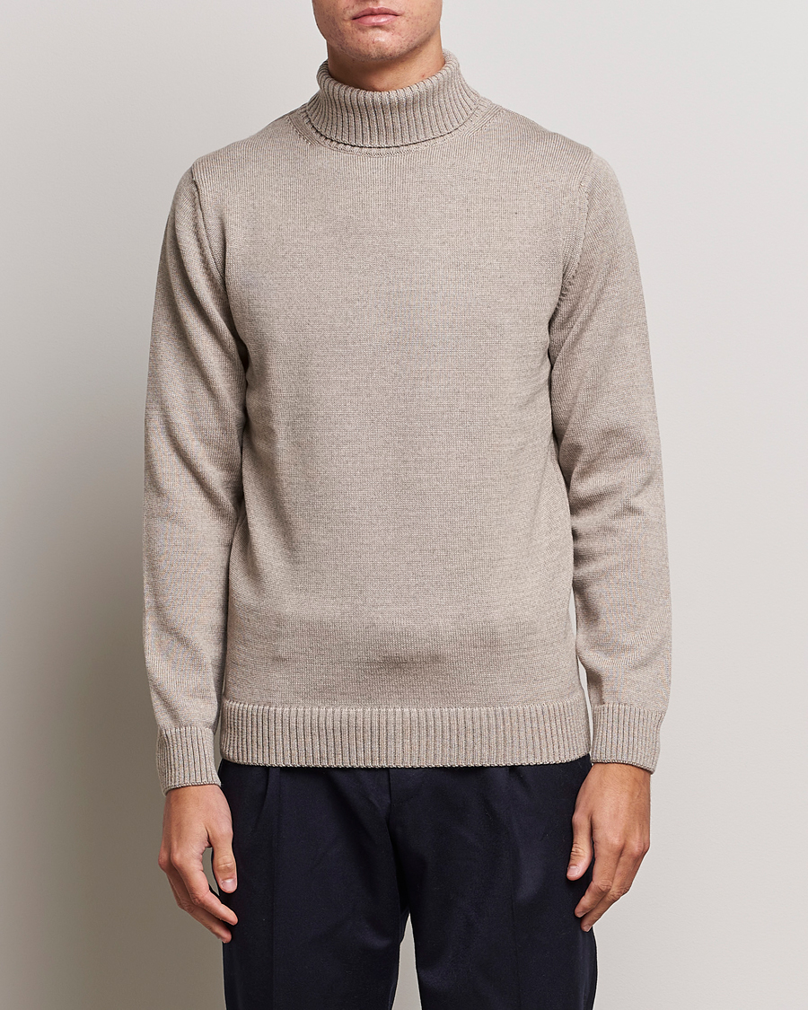 Herren | Pullover | Stenströms | Chunky Merino Rollneck Beige
