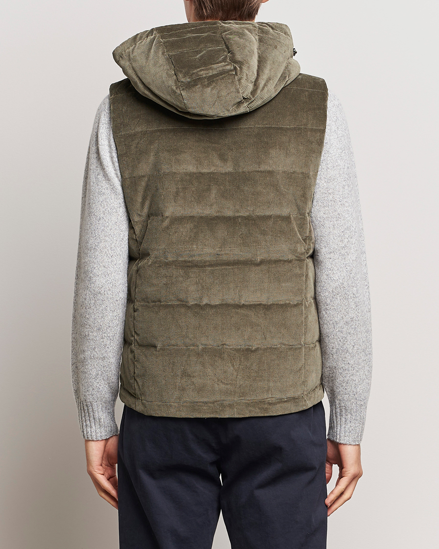 Herren | Jacken | Stenströms | Hooded Corduroy Vest Brown