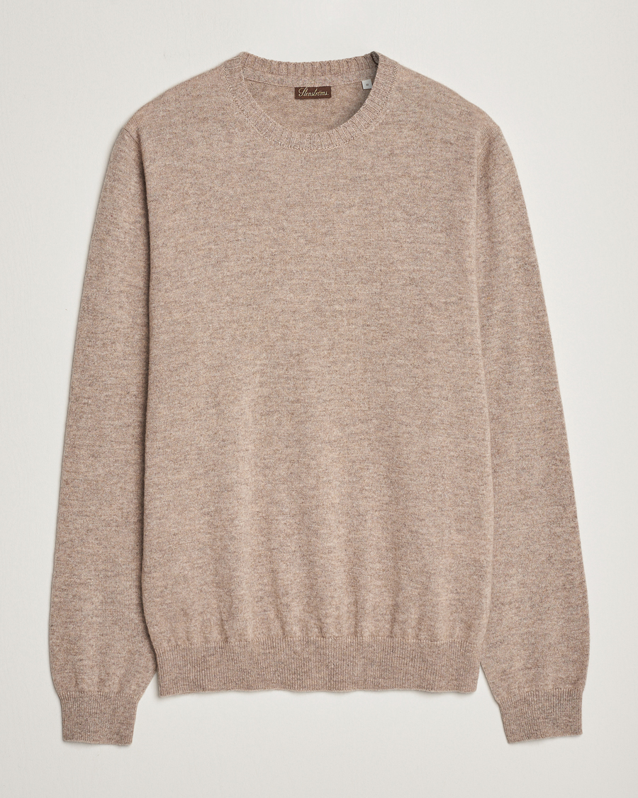 Herren | Pullover | Stenströms | Cashmere Crewneck Beige