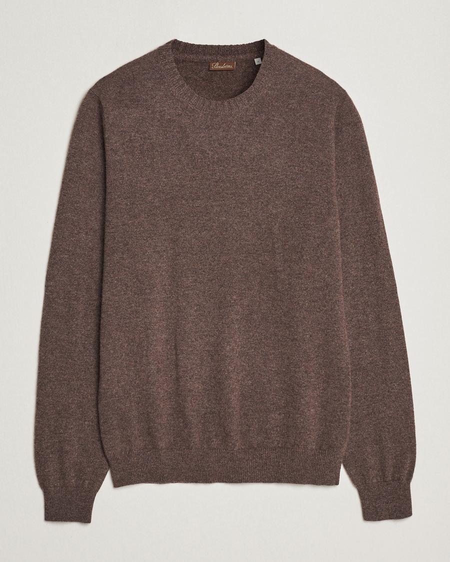 Herren | Pullover | Stenströms | Cashmere Crewneck Dark Brown