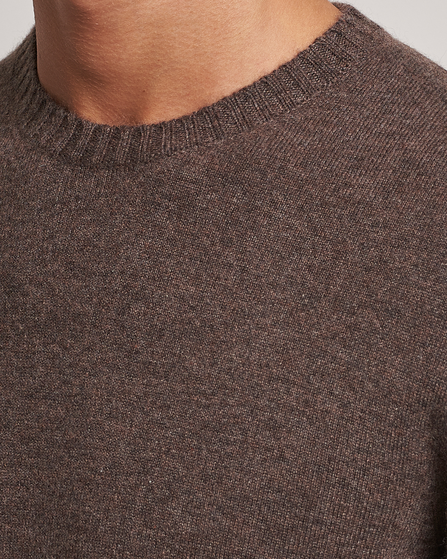 Herren | Pullover | Stenströms | Cashmere Crewneck Dark Brown