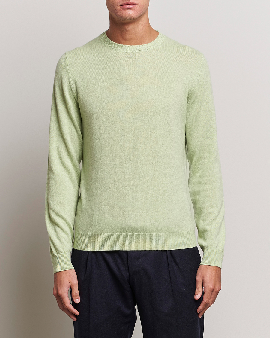 Herren | Pullover | Stenströms | Cashmere Crewneck Soft Green