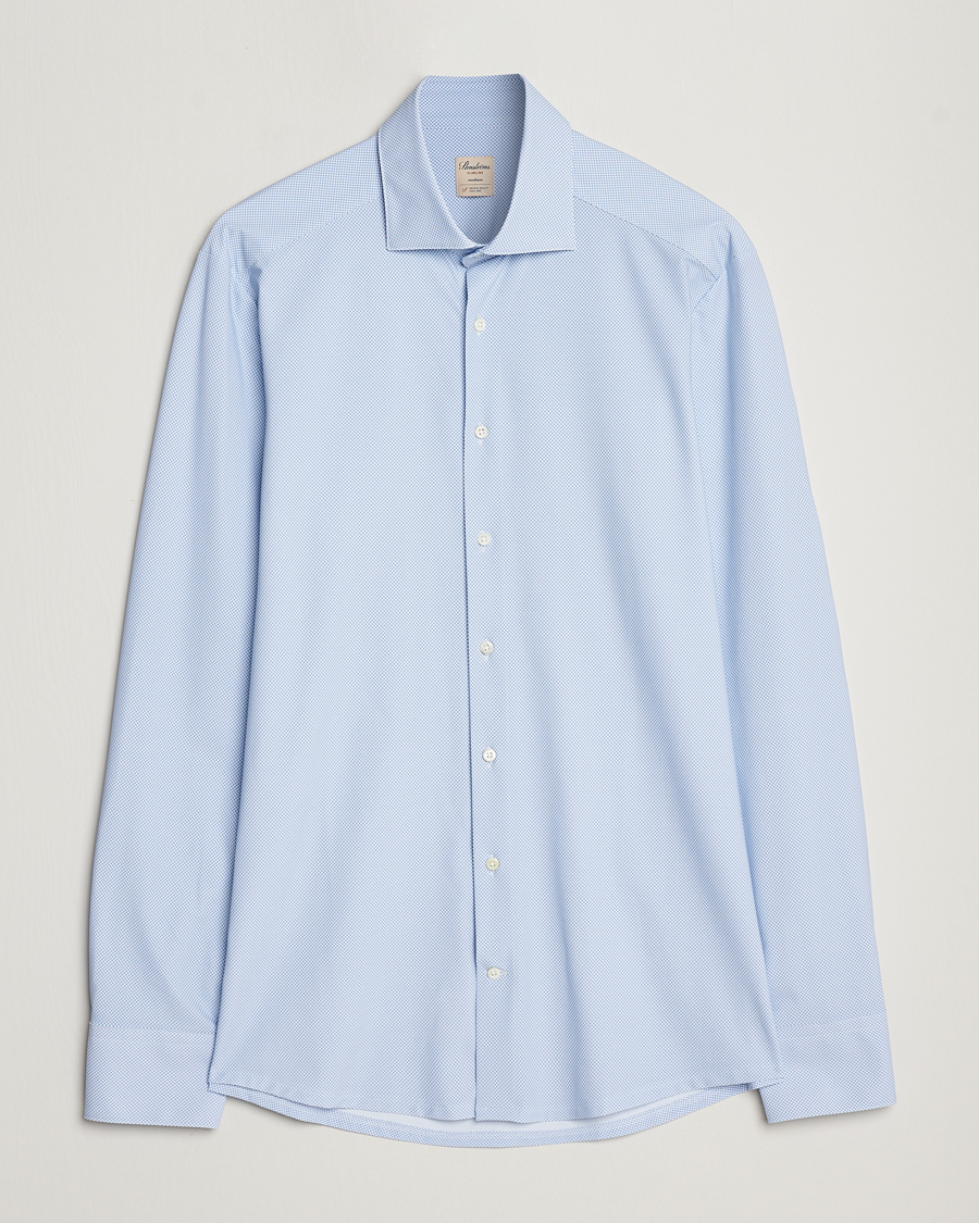 Herren | Hemden | Stenströms | Slimline 4-Way Stretch Cut Away Shirt Light Blue