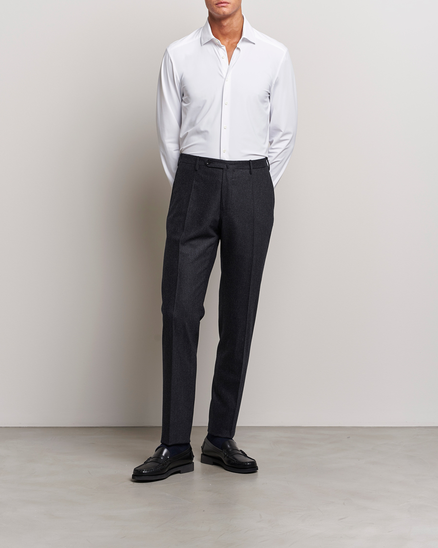 Herren | Hemden | Stenströms | Slimline Cut Away 4-Way Stretch Shirt White