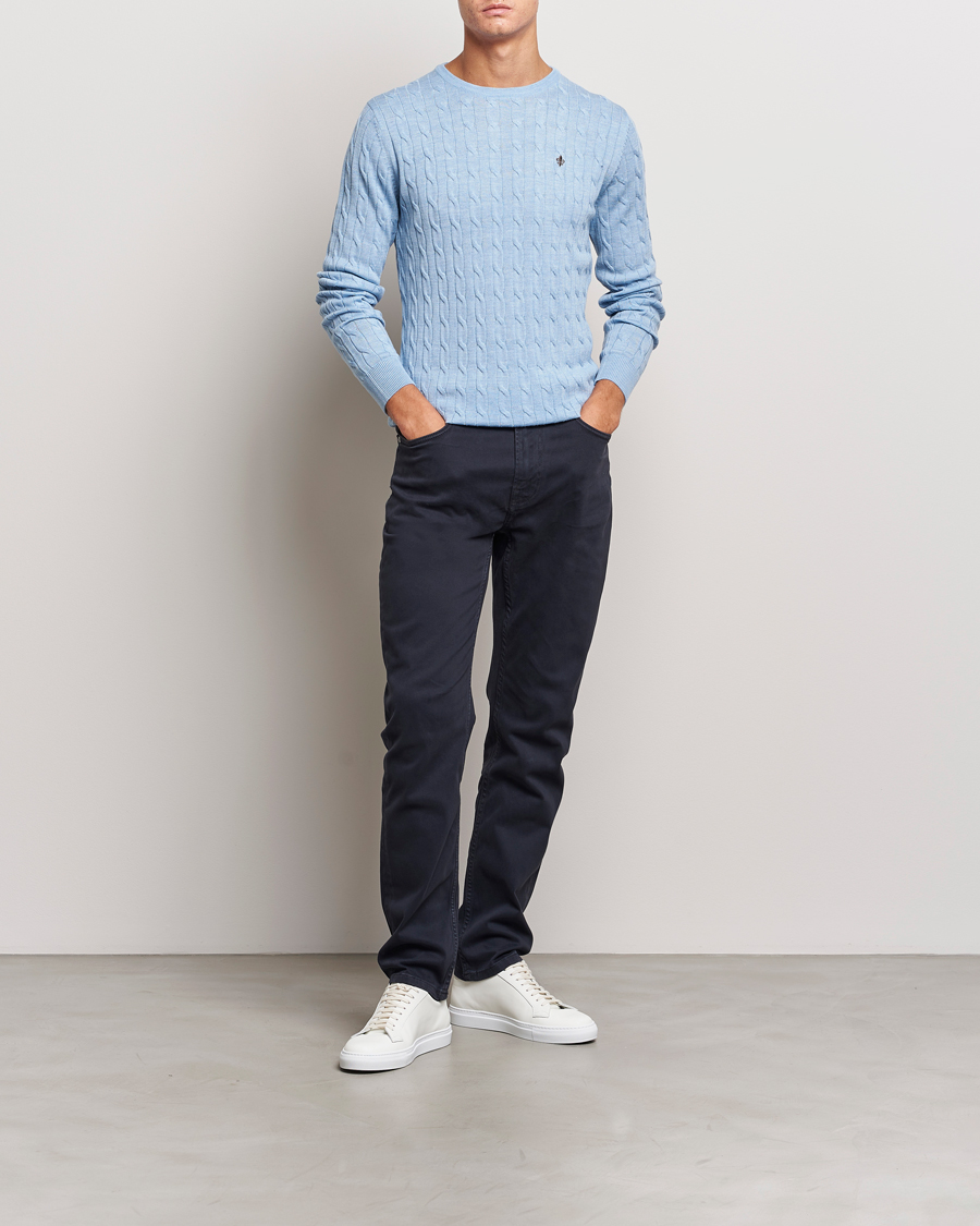 Herren | Hosen | Morris | James Brushed 5-Pocket Pant Blue