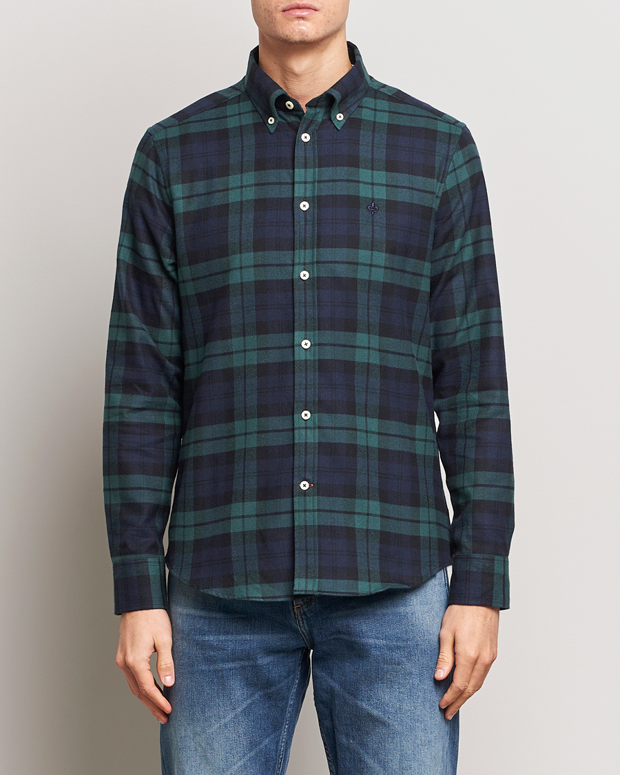 Herren | Hemden | Morris | Brushed Tartan Shirt Navy