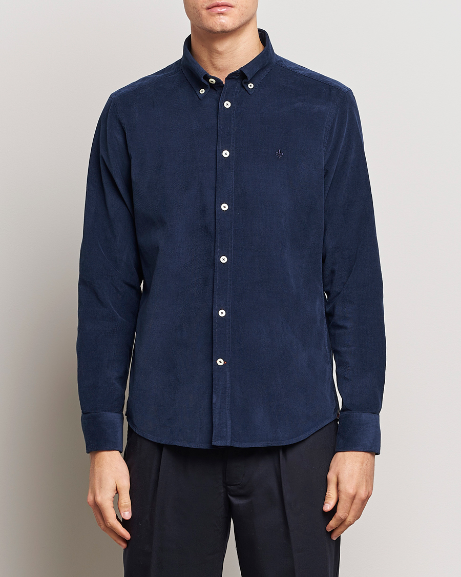 Herren | Hemden | Morris | Douglas Corduroy Shirt Blue