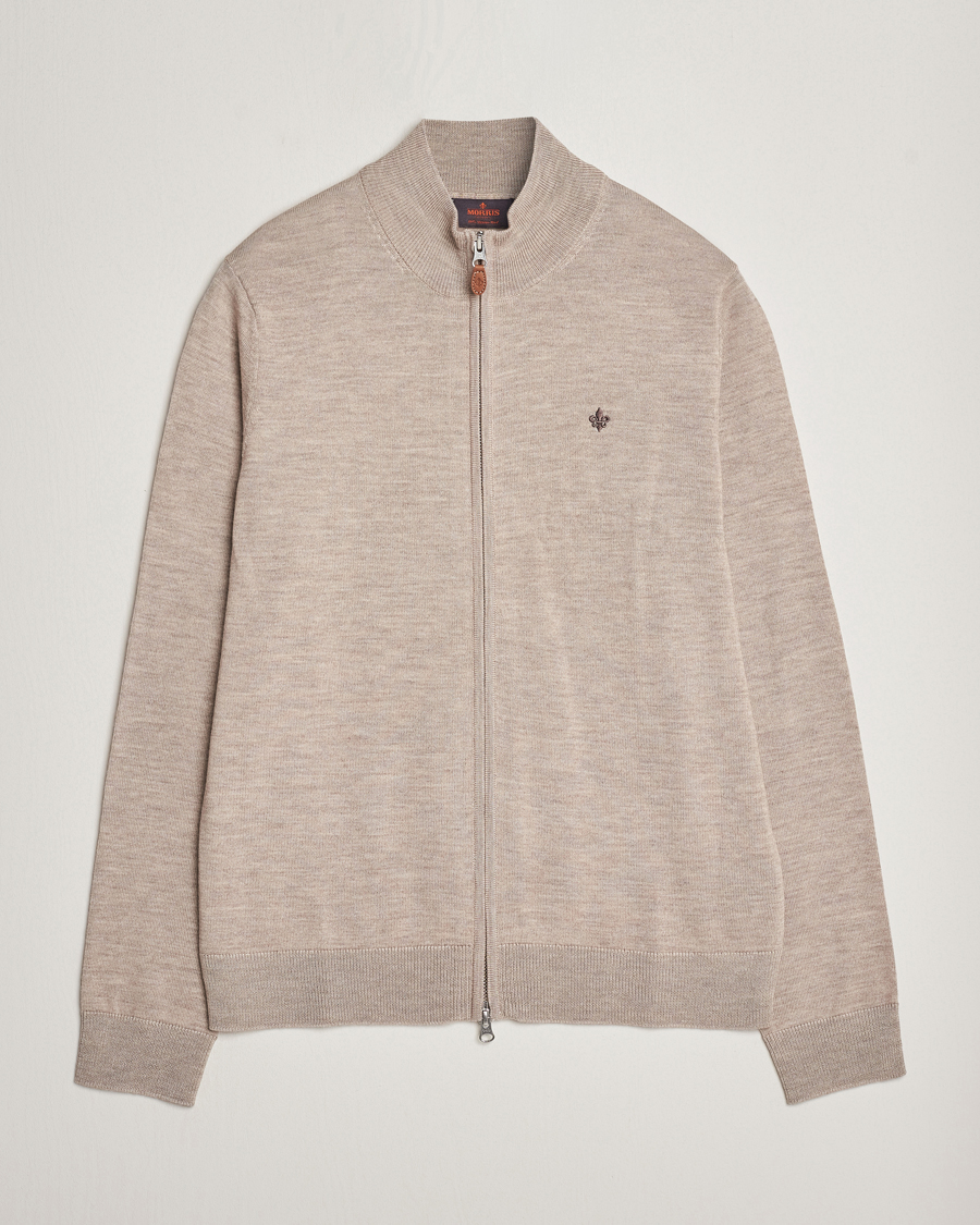 Herren | Pullover | Morris | Merino Zip Cardigan Khaki