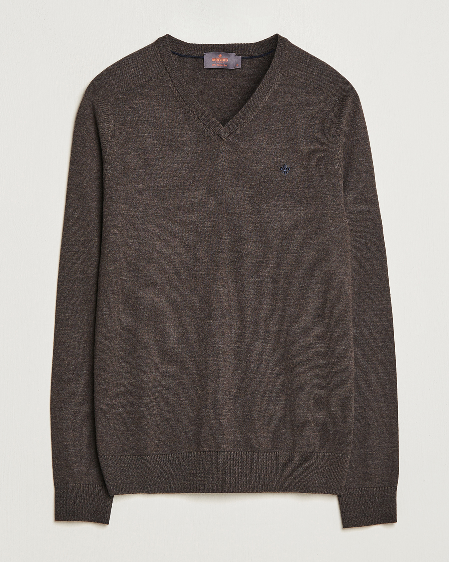 Herren | Pullover | Morris | Merino V-neck Brown