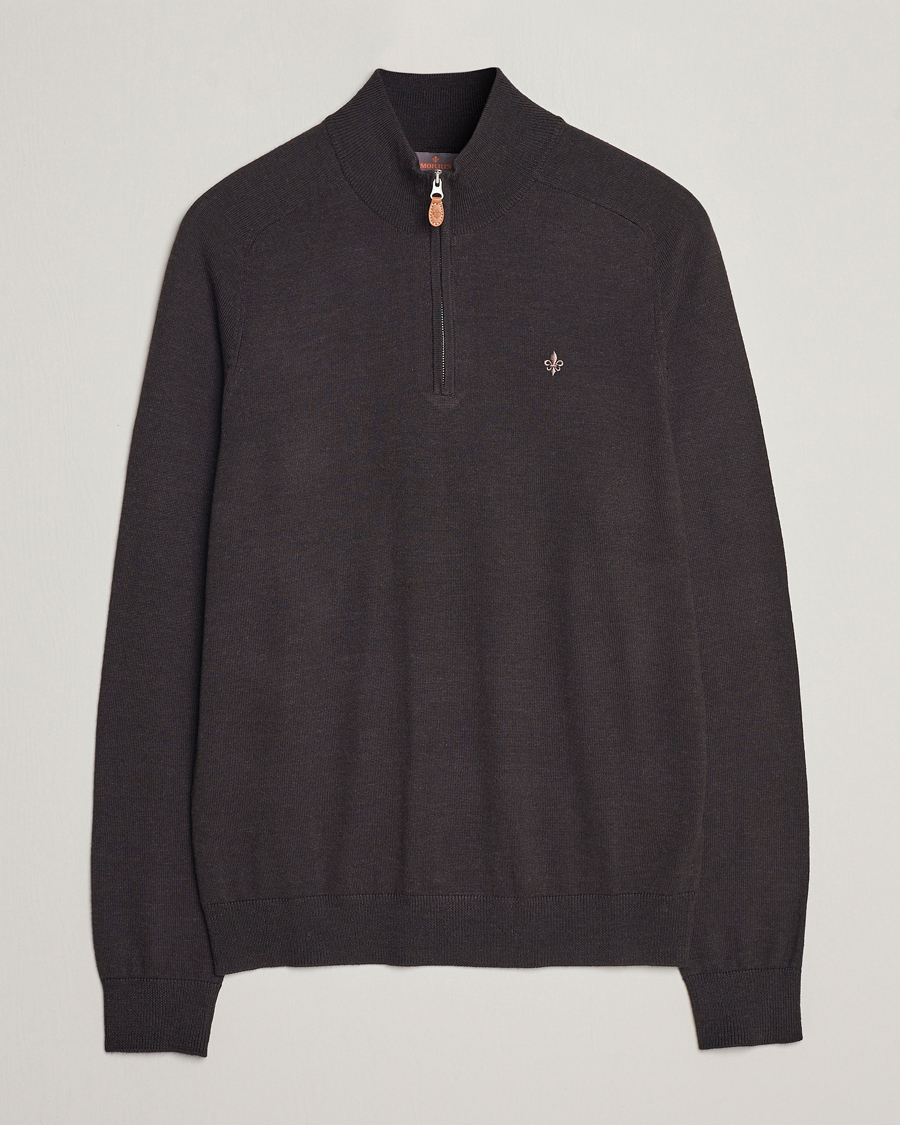 Herren | Pullover | Morris | John Merino Half Zip Brown