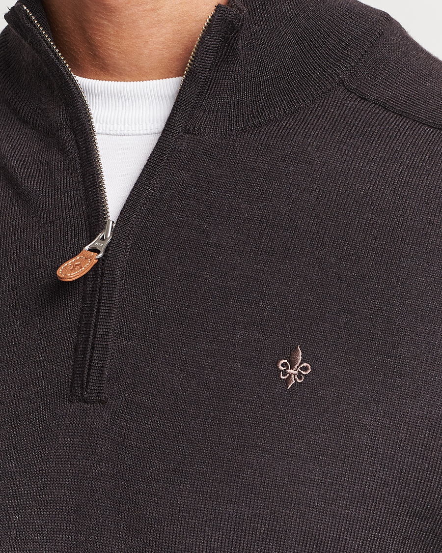Herren | Pullover | Morris | John Merino Half Zip Brown