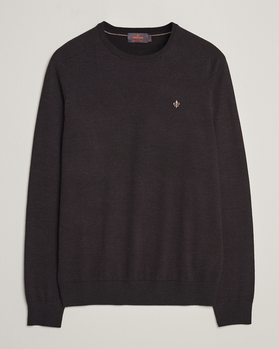 Herren | Pullover | Morris | Merino Crew Neck Pullover Brown