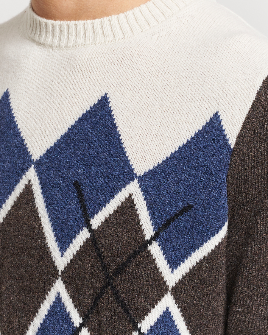 Herren | Pullover | Morris | Ayle Argyle Crew Neck Brown