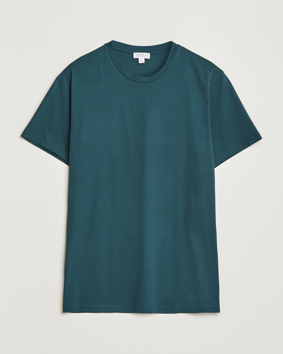 Herren | T-Shirts | Sunspel | Riviera Midweight Tee Peacock