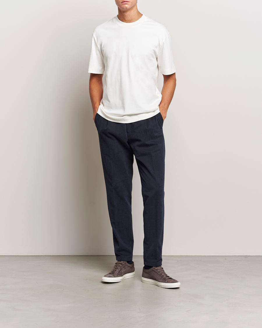 Herren | T-Shirts | Sunspel | Heavyweight Mock Neck T-Shirt Ecru