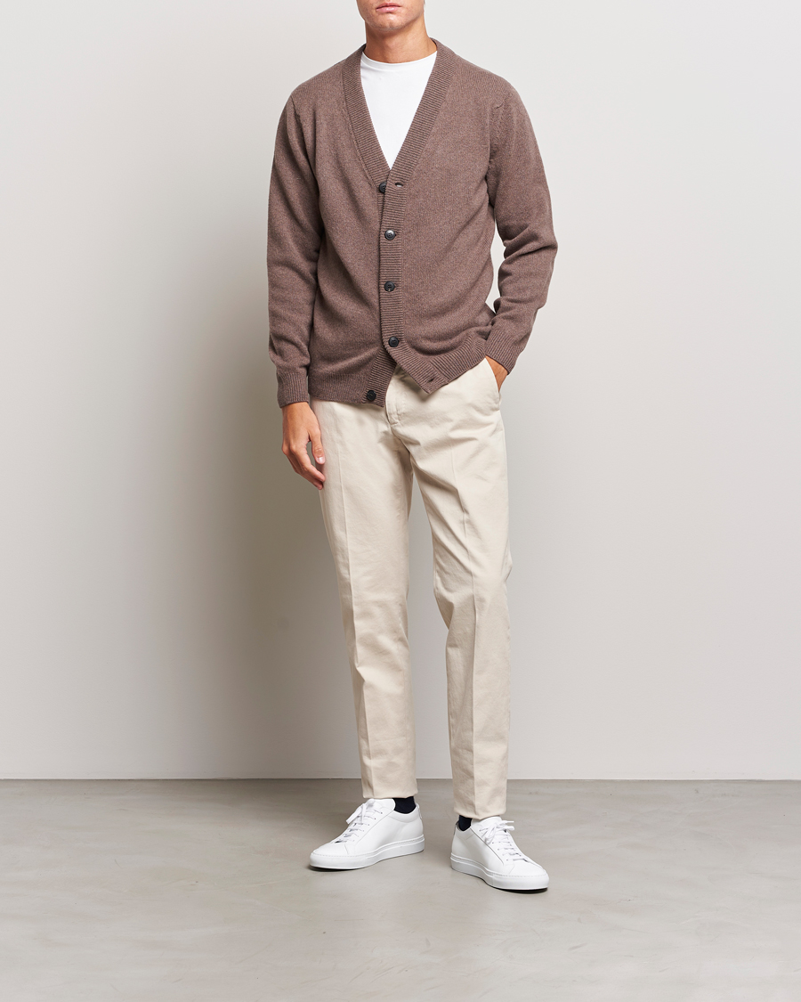 Herren | Pullover | Sunspel | Lambswool Cardigan Cedar