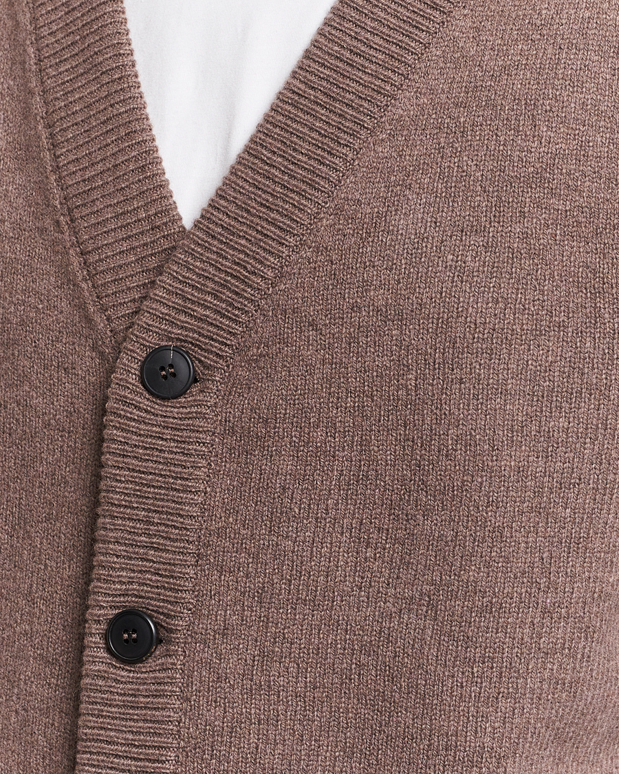 Herren | Pullover | Sunspel | Lambswool Cardigan Cedar
