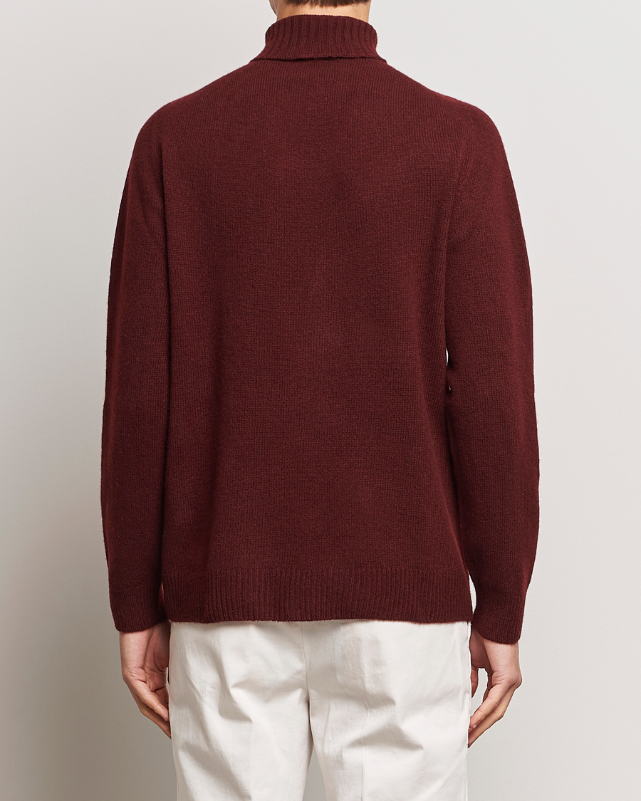 Herren | Pullover | Sunspel | Lambswool Rollneck Maroon