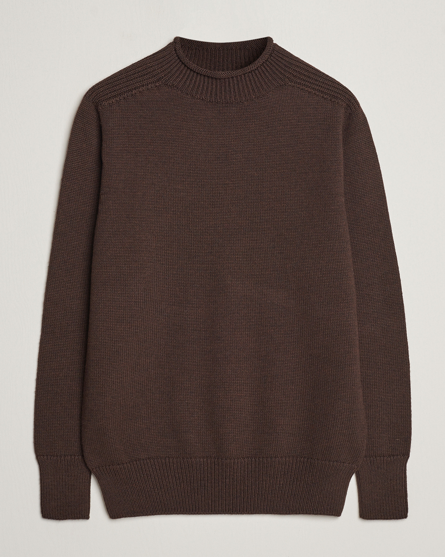 Herren | Pullover | Sunspel | Fisherman Merino Jumper Coffee
