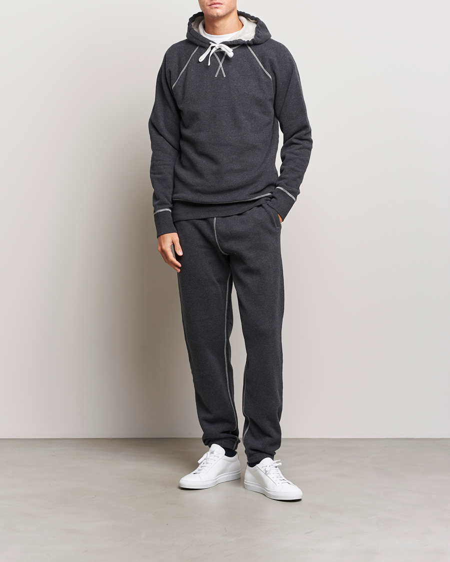 Herren | Hosen | Sunspel | Fleecback Joggers Charcoal Melange