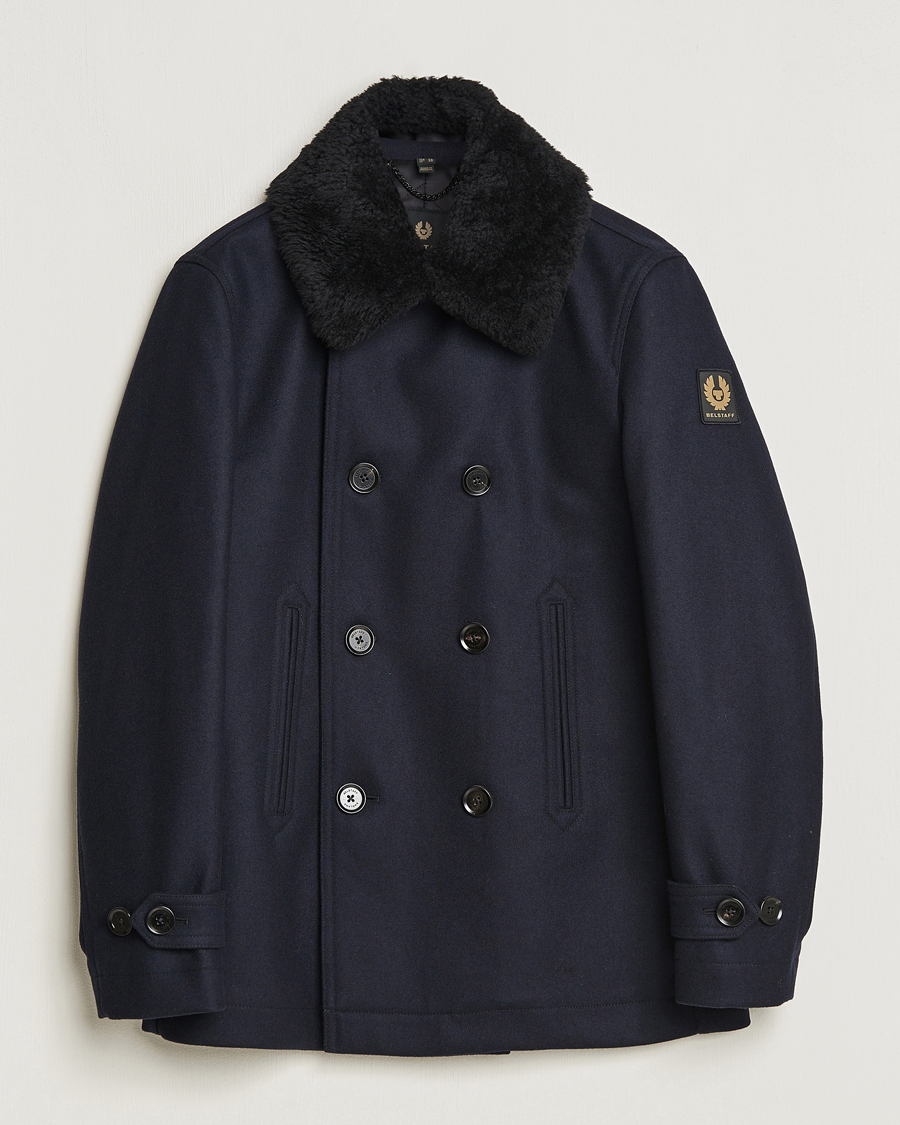 Herren | Jacken | Belstaff | Ashridge Sherling Wool Peacoat Dark Ink