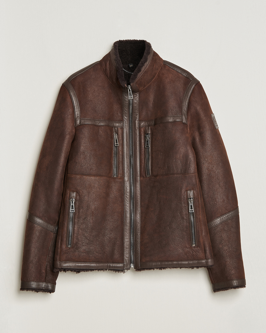 Herren | Jacken | Belstaff | Tundra Sherling Leather Jacket Earth Brown