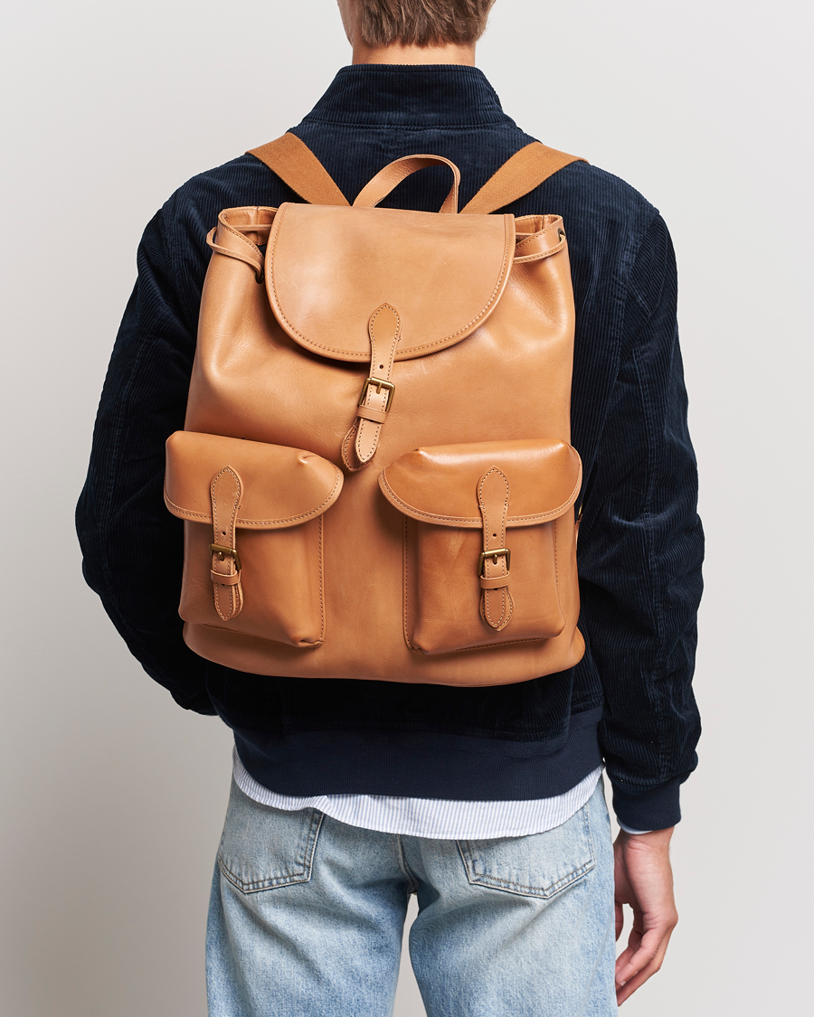 Herren | Ralph Lauren Holiday Gifting | Polo Ralph Lauren | Heritage Leather Backpack Tan