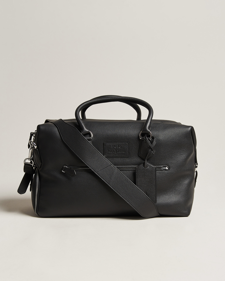 Herren | Polo Ralph Lauren Pebbled Leather Dufflebag Black | Polo Ralph Lauren | Pebbled Leather Dufflebag Black