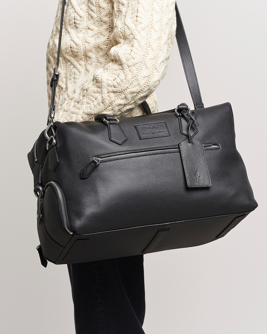 Herren | Polo Ralph Lauren Pebbled Leather Dufflebag Black | Polo Ralph Lauren | Pebbled Leather Dufflebag Black