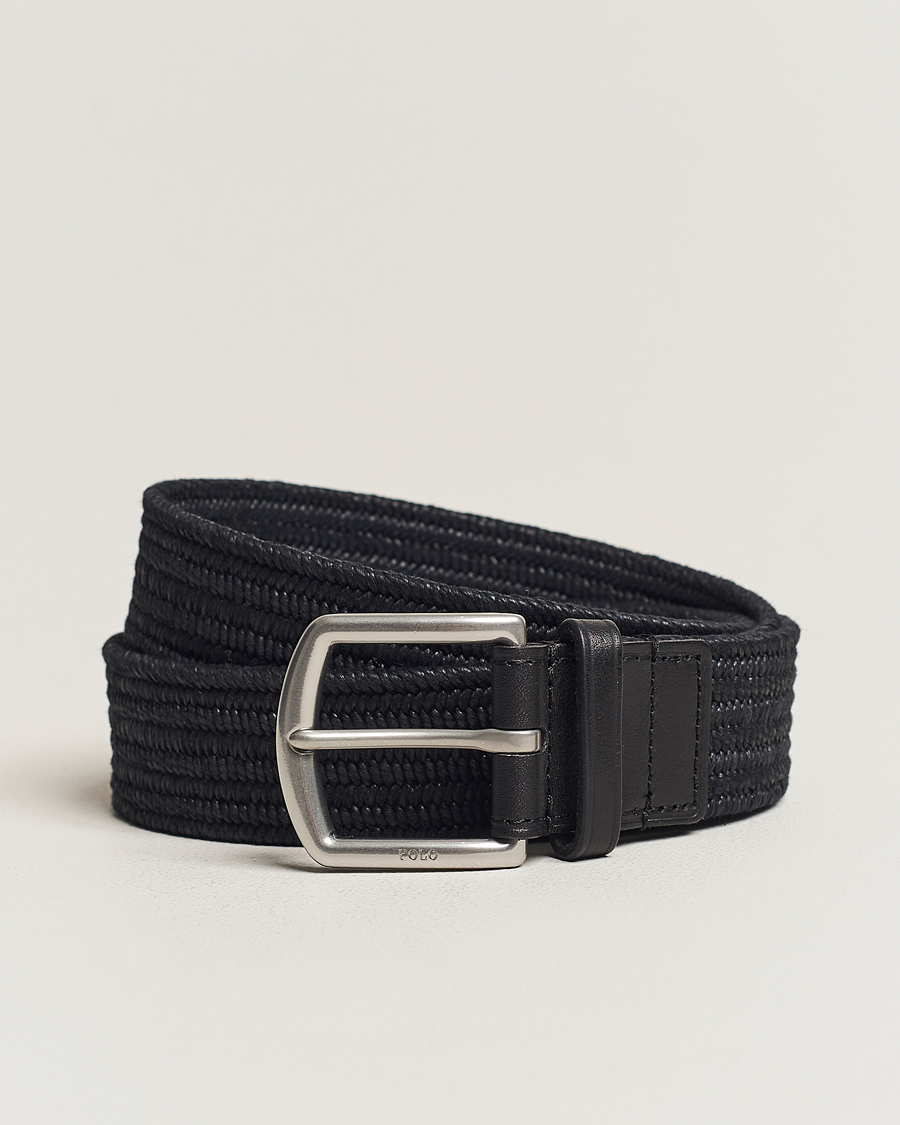Herren | Polo Ralph Lauren Braided Cotton Elastic Belt Polo Black | Polo Ralph Lauren | Braided Cotton Elastic Belt Polo Black