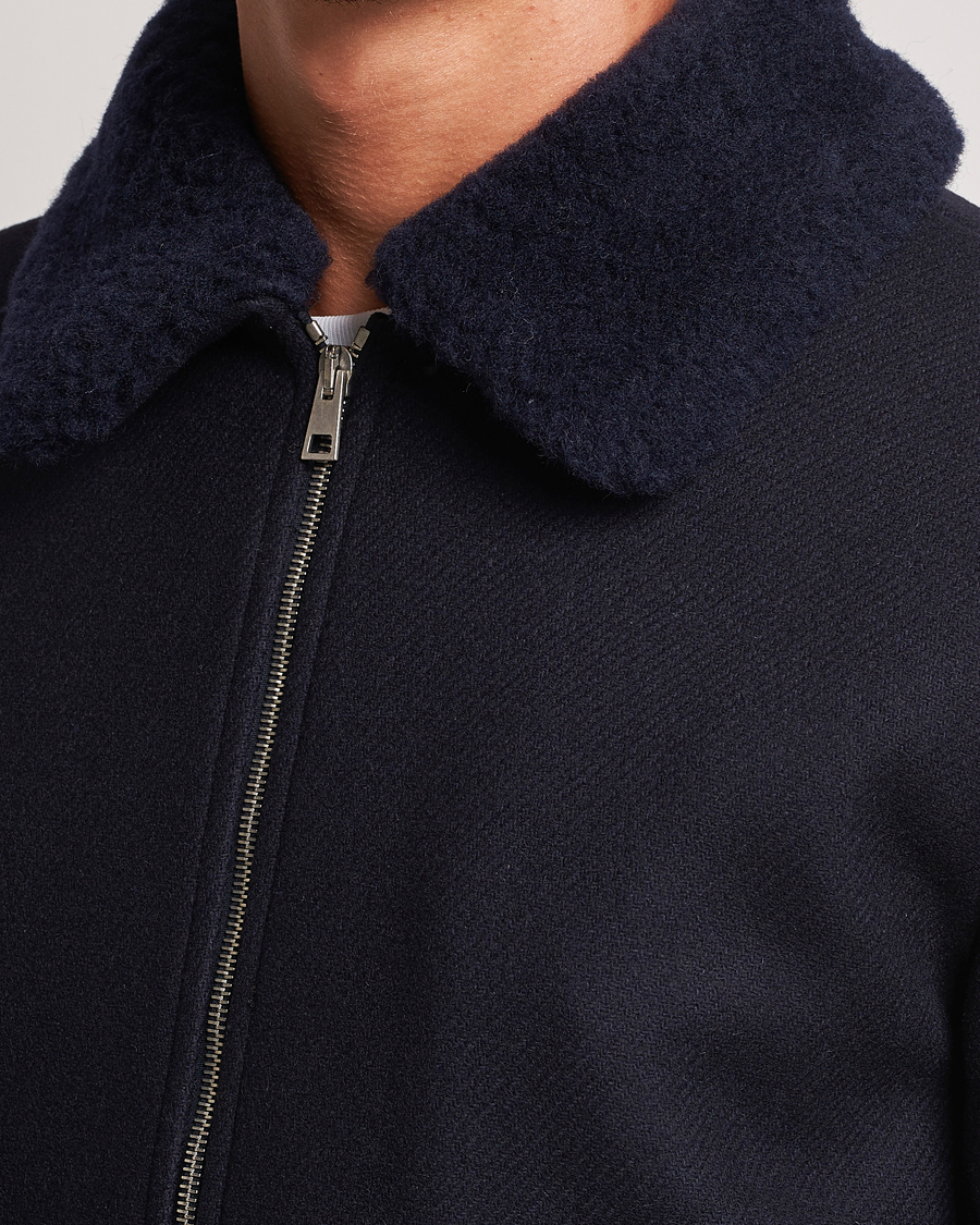 Herren | Jacken | A.P.C. | Ben Shearling Bomber Jacket Dark Navy