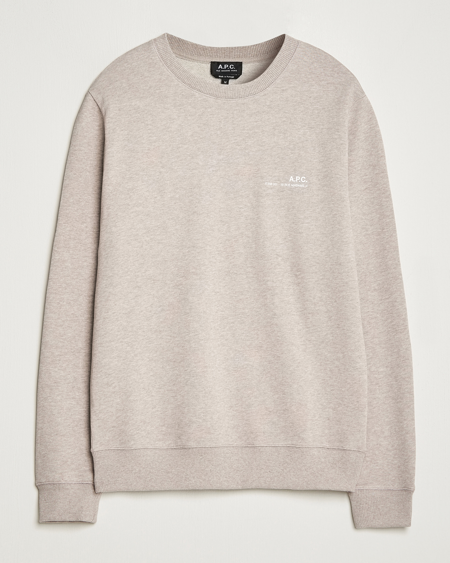 Herren | Pullover | A.P.C. | Item Crew Neck Sweatshirt Beige Chine