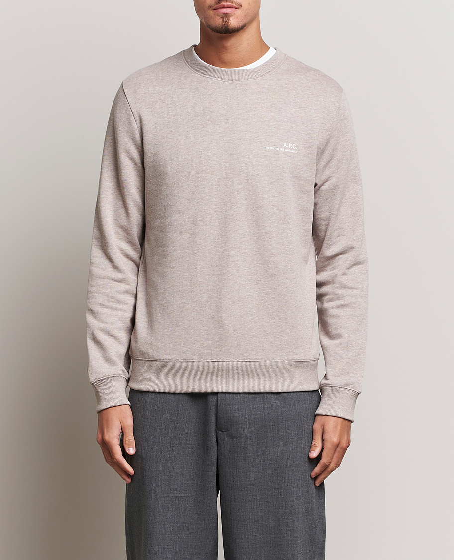 Herren | Pullover | A.P.C. | Item Crew Neck Sweatshirt Beige Chine