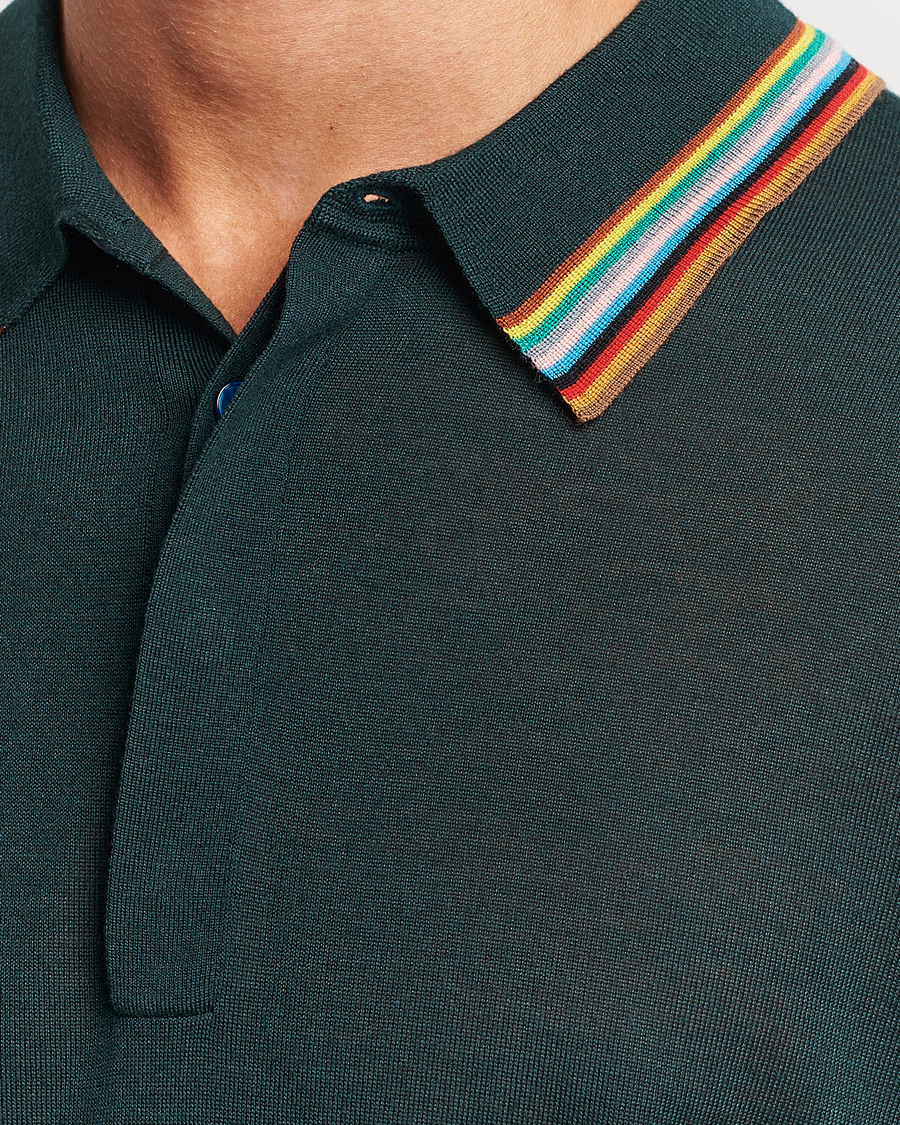 Herren | Pullover | Paul Smith | Wool/Silk Knitted Polo Dark Green