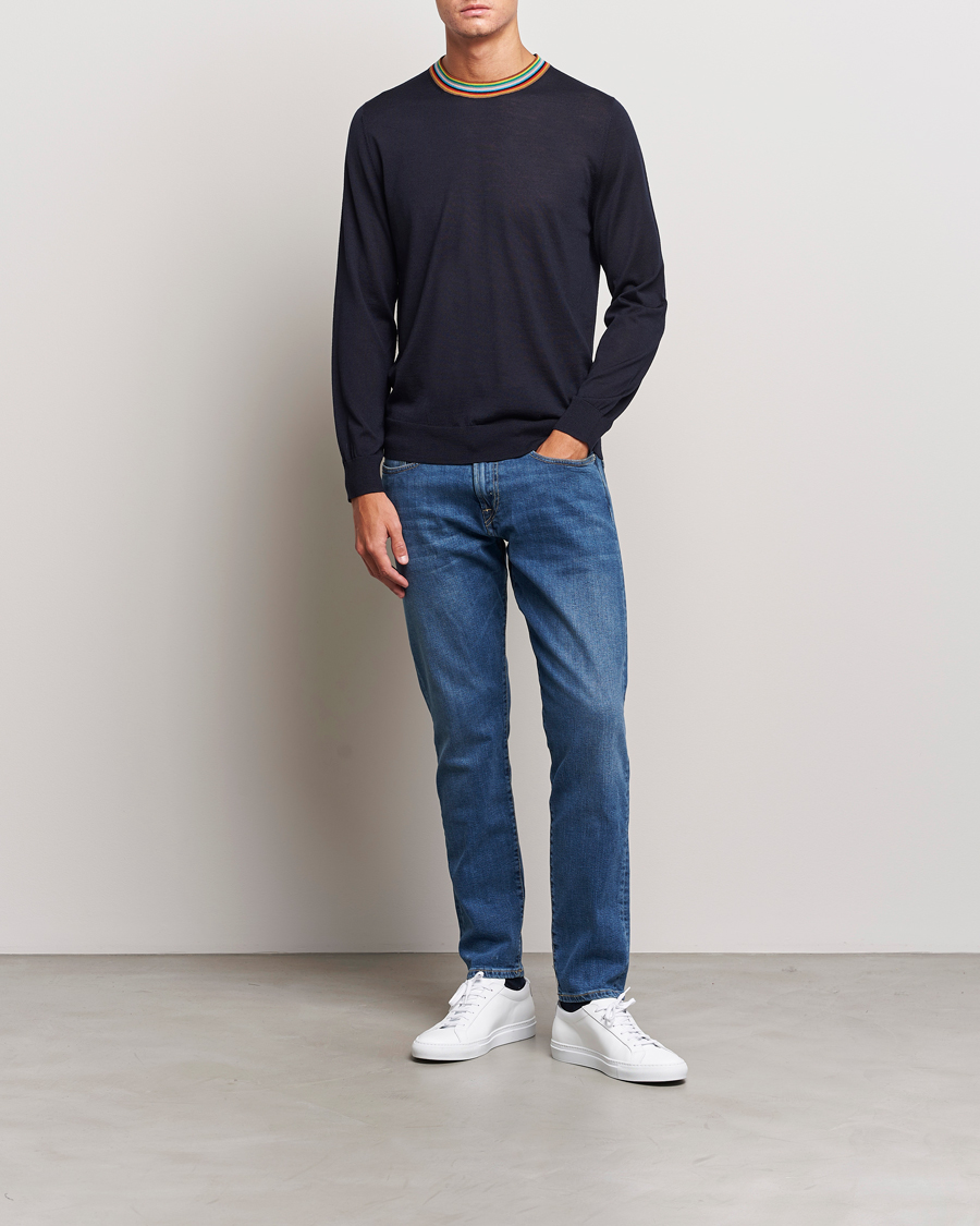 Herren | Pullover | Paul Smith | Wool/Silk Knitted Crew Neck Navy