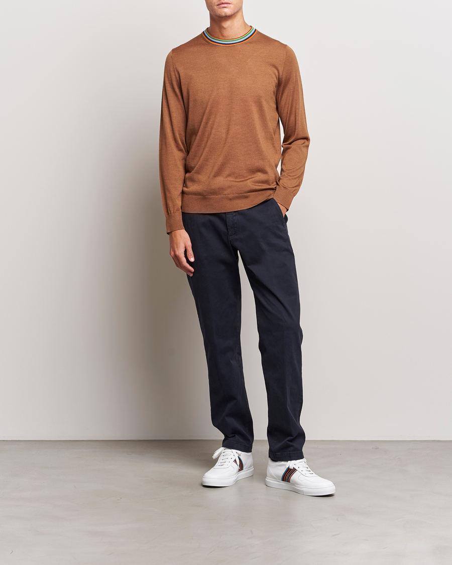 Herren | Pullover | Paul Smith | Wool/Silk Knitted Crew Neck Brown